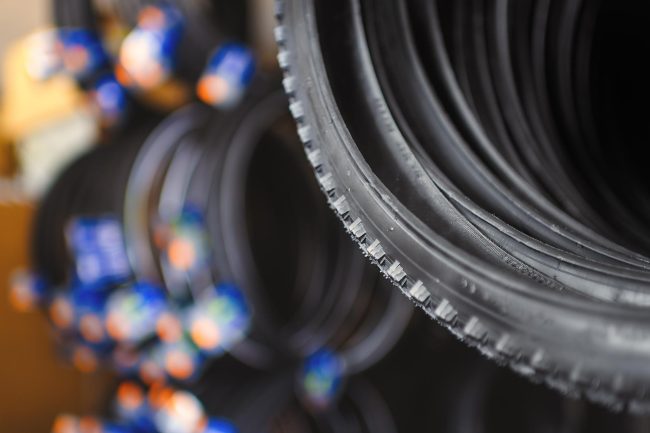 close up of a motorcycle tire bead